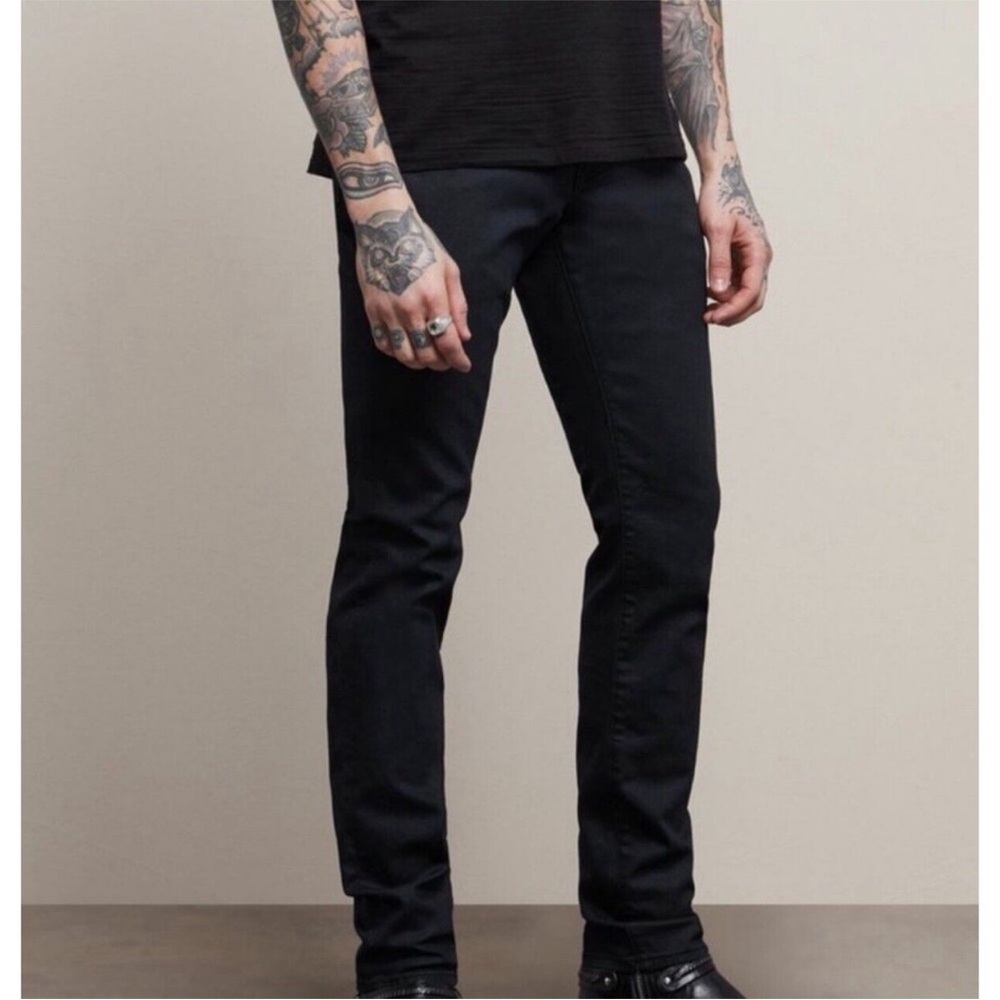 John Varvatos Woodward Jeans Black Skull Rivet Button Fly Size 32R slim